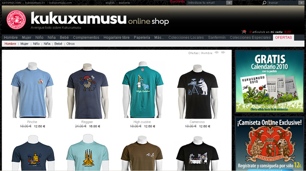 Web de kukuxumusu. 