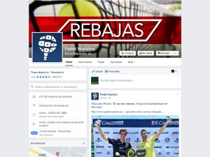 Página de Facebook de Padel Nuestro