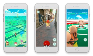 Diferentes pantallas de Pokémon GO