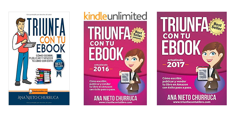 Ejemplo del libro Triunfa con tu ebook, de Ana Nieto Churra. Cada año lo va actualizando con nuevos contenidos.