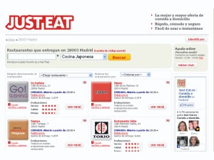 Resultado de bsqueda en Just-Eat