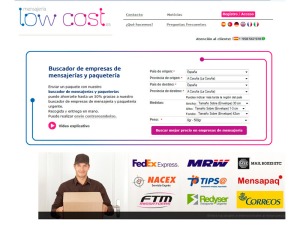 Pgina de inicio de Mensajera Low Cost