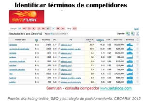 Identificar términos usados por mi competencia