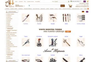 Pgina principal de la tienda online de Aceros de Hispania