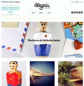 Portada de la web de Alegria Industries