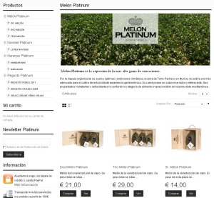 Página de categoría Melón Platinum