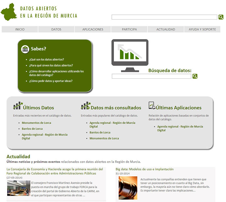 Adelanto del próximo portal de Open Data que pudo verse en las jornadas