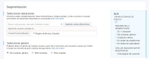 Segmentación por ubicaciones y género en Twitter Ads