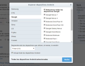 Segmentación por dispositivo y plataformas en Twitter Ads