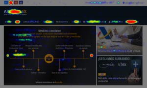 Ejemplo de mapa de calor de los clic en una página