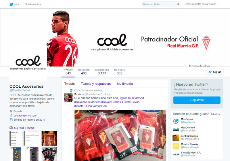 Pefil de Twitter de Cool Accesorios