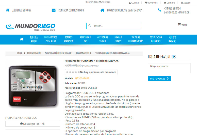 Tienda online Mundoriego