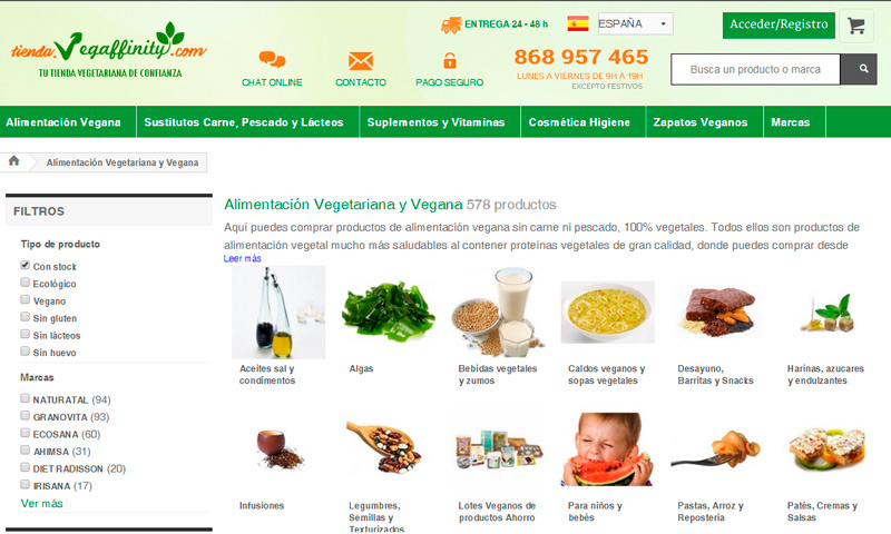 Tienda online Vegaffinity