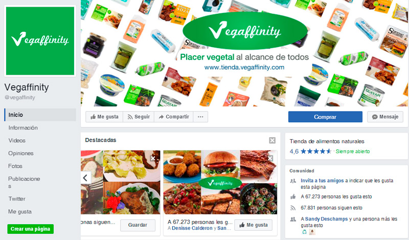 Facebook de Vegaffinity