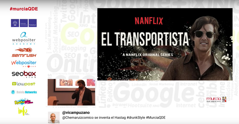 Captura del streaming del evento durante la charla de Nando Olcina