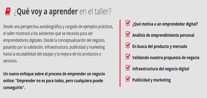 Taller 1: 'Cómo convertirse en un Emprendedor Digital'