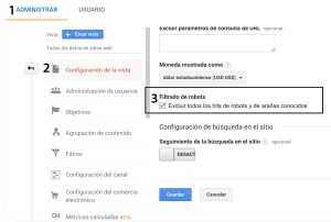 Filtrado de robots en Google Analytics